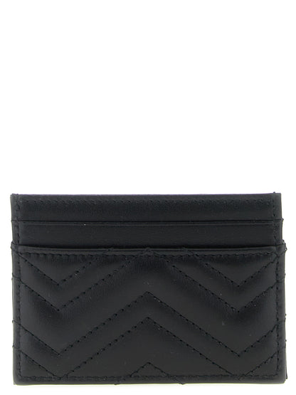 Gucci Black Calfskin GG Marmont Cardholder