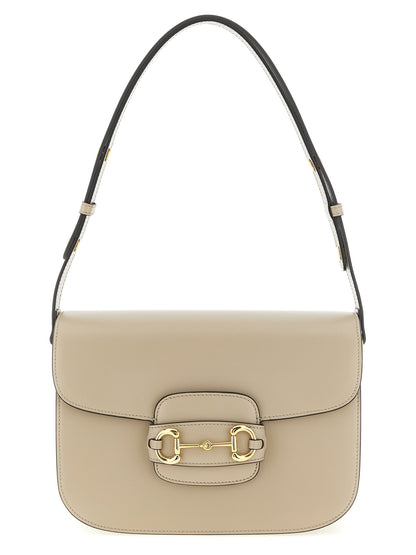 Gucci Horsebit 1955 Beige Calfskin Shoulder Bag