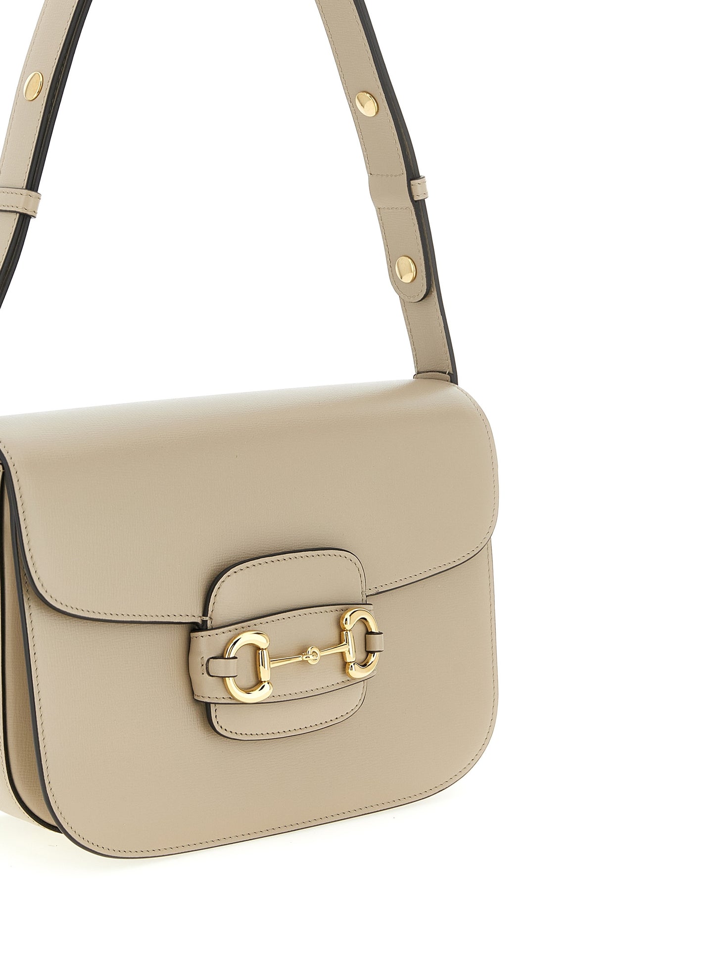 Gucci Horsebit 1955 Beige Calfskin Shoulder Bag