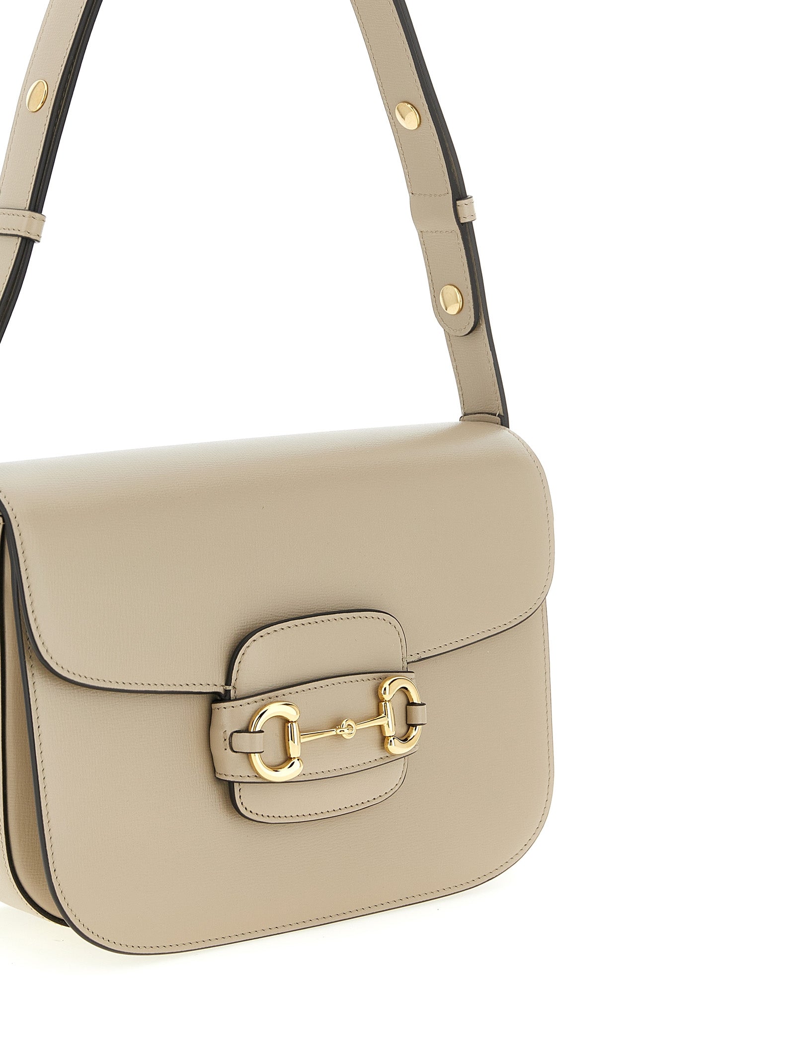 Gucci Horsebit 1955 Beige Calfskin Shoulder Bag