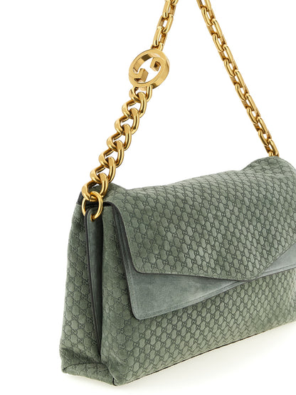 Gucci Bicolor Calfskin Shoulder Bag in Green