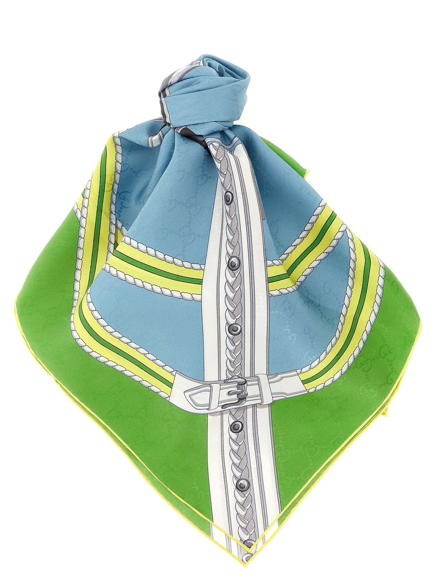 Gucci GG Jacquard Multicolor Silk Scarf