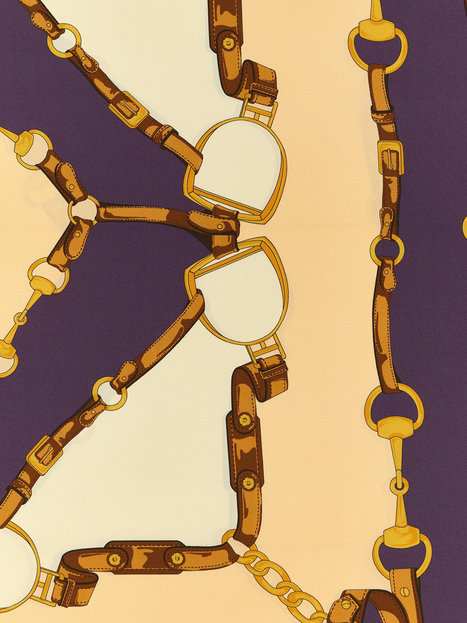 Gucci Beige Silk Scarf - Morsetto Print