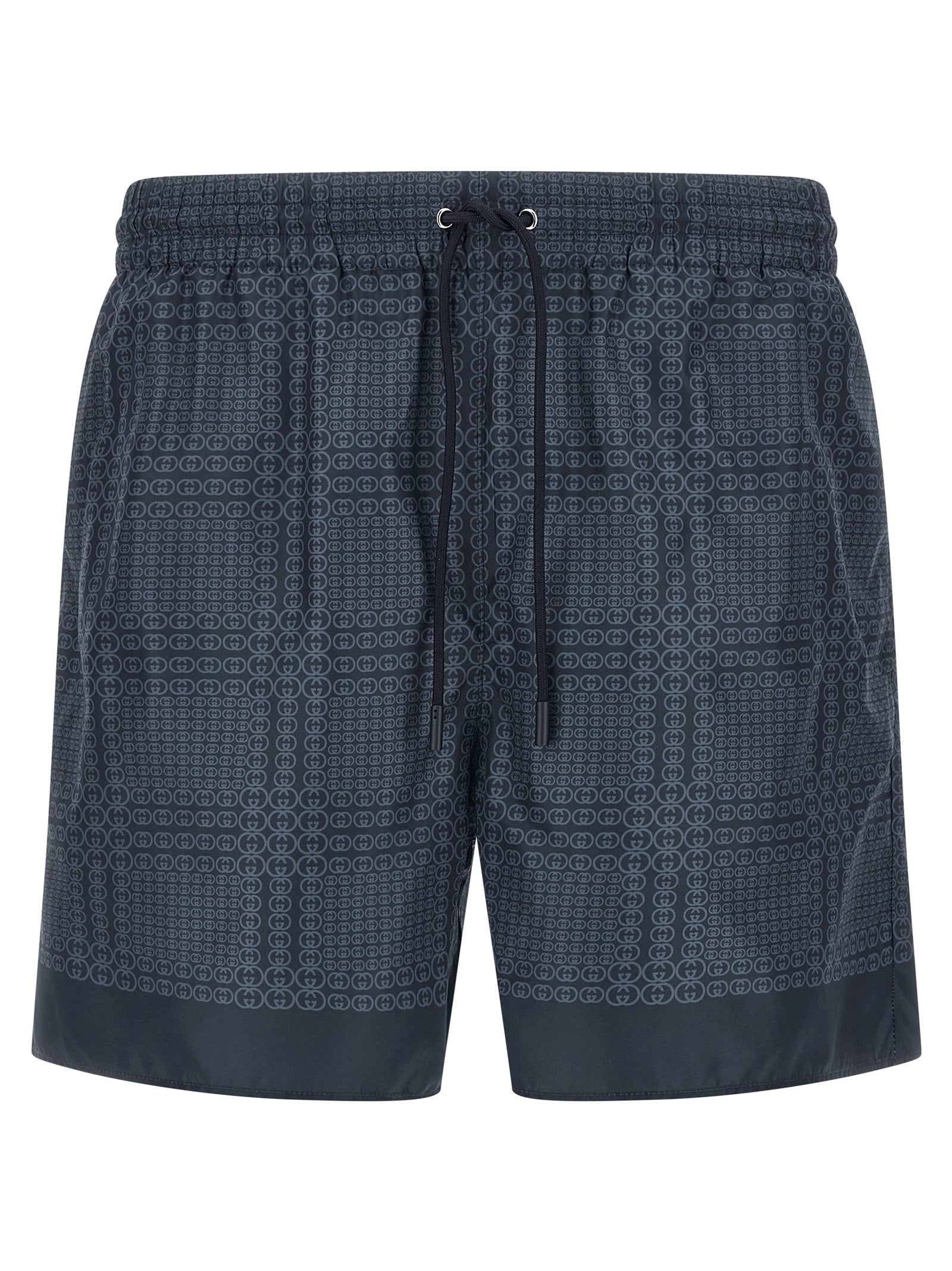 Gucci Blue 'Gucci Incrocio GG' Print Swim Shorts