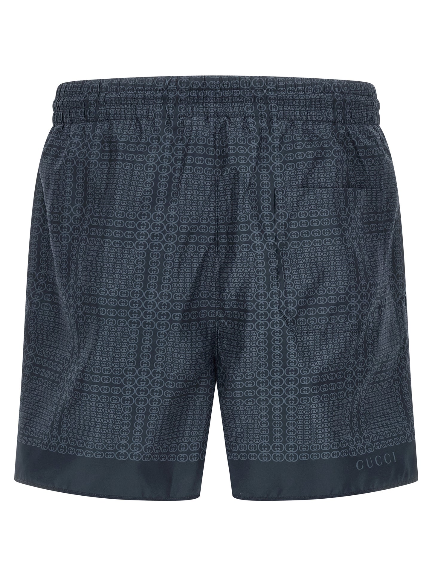 Gucci Blue 'Gucci Incrocio GG' Print Swim Shorts