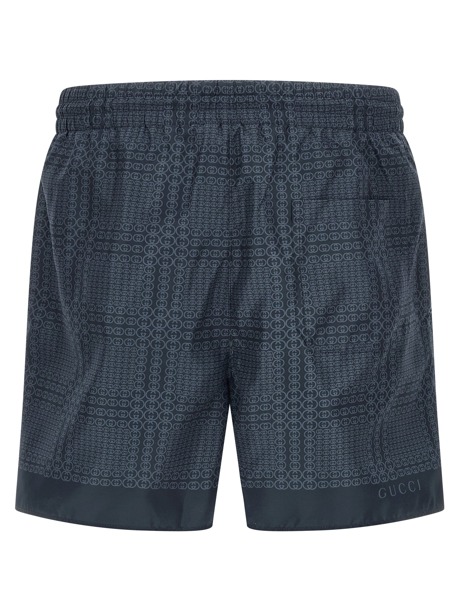 Gucci Blue 'Gucci Incrocio GG' Print Swim Shorts