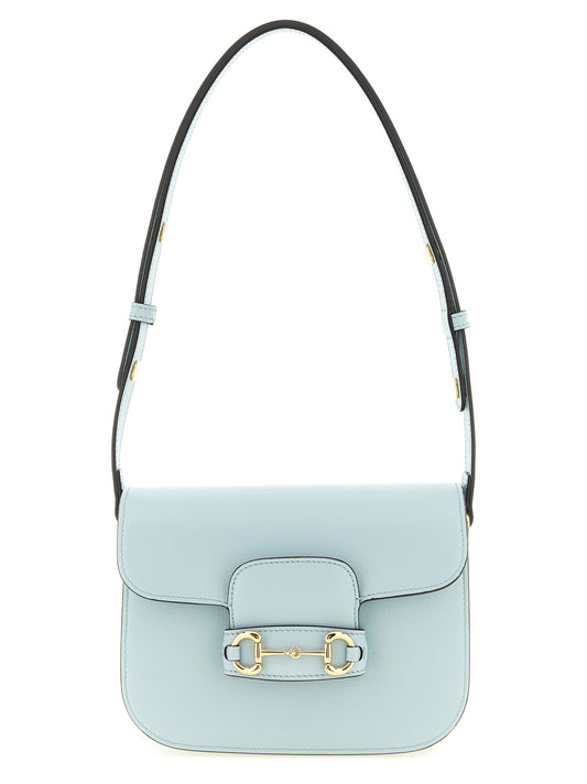 Gucci Horsebit 1955 Light Blue Calfskin Shoulder Bag