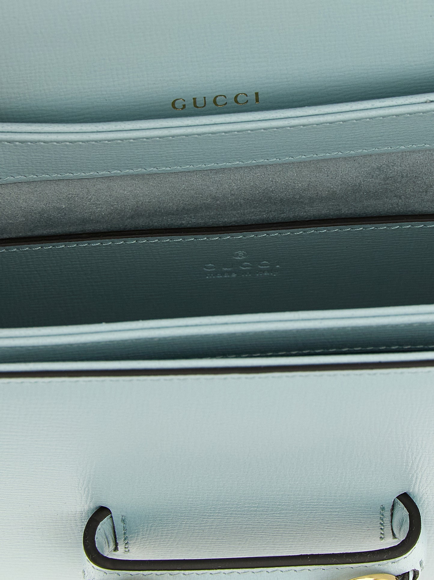 Gucci Horsebit 1955 Light Blue Calfskin Shoulder Bag