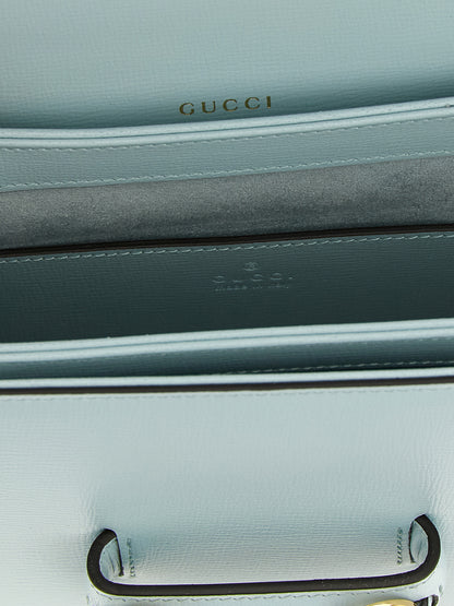 Gucci Horsebit 1955 Light Blue Calfskin Shoulder Bag
