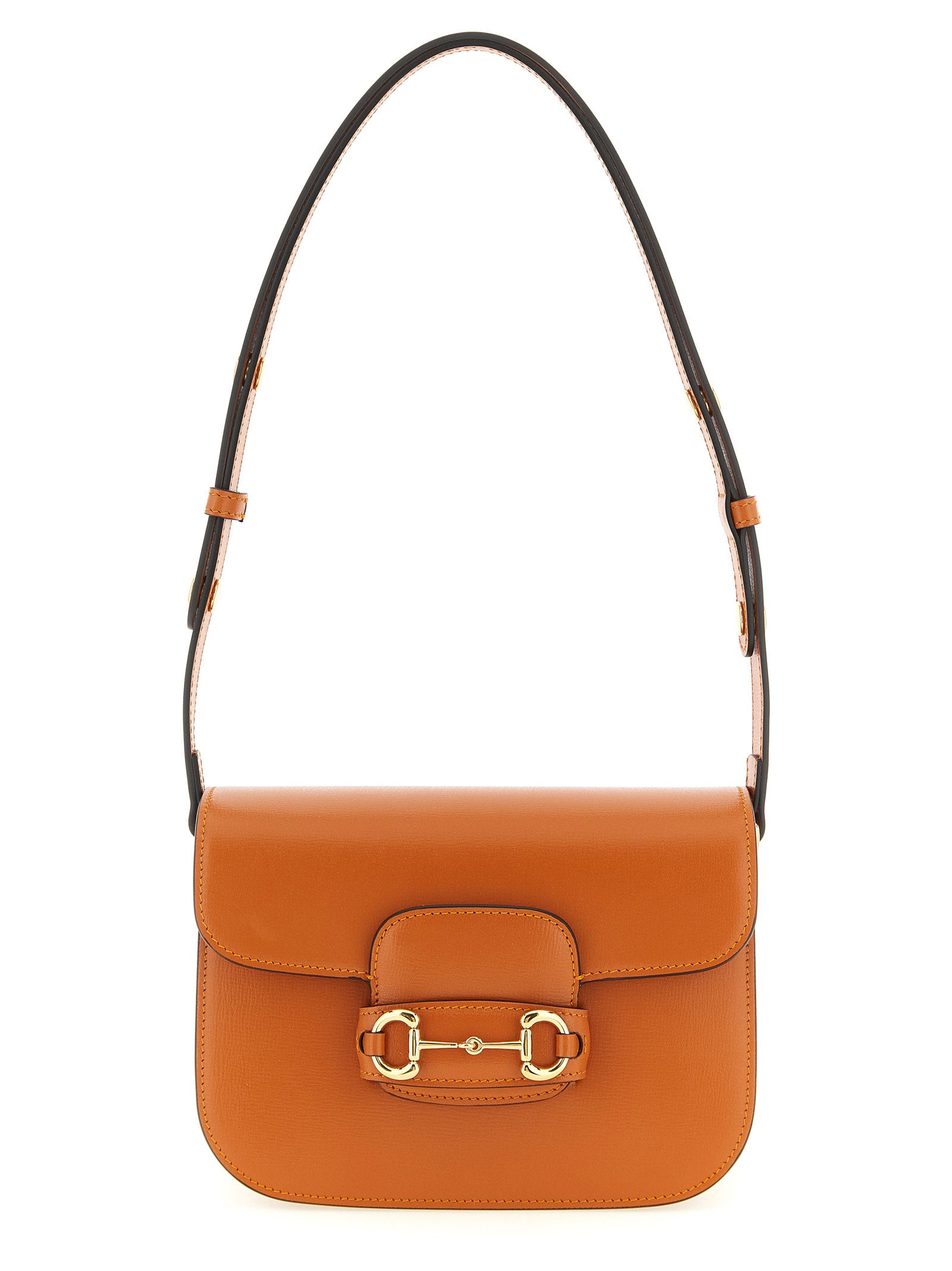 Gucci Horsebit 1955 Orange Calfskin Shoulder Bag