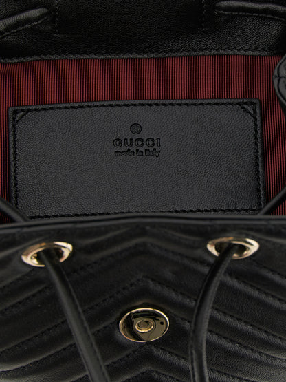 Gucci GG Marmont Mini Backpack - Black Lamb Leather