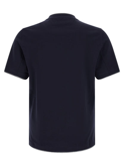 Brunello Cucinelli Blue Cotton T-Shirt