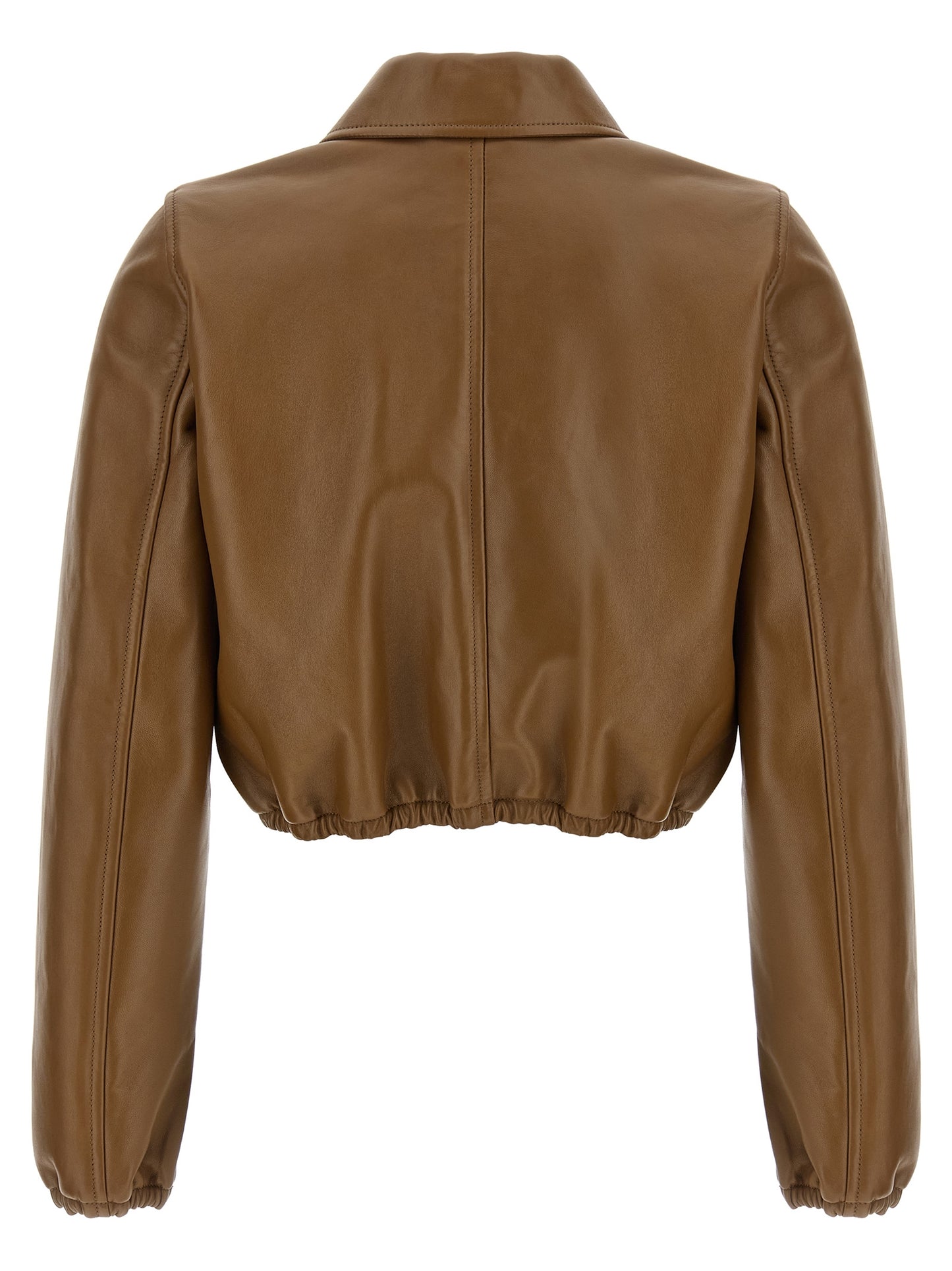 Gucci Beige Lamb Leather Cropped Jacket