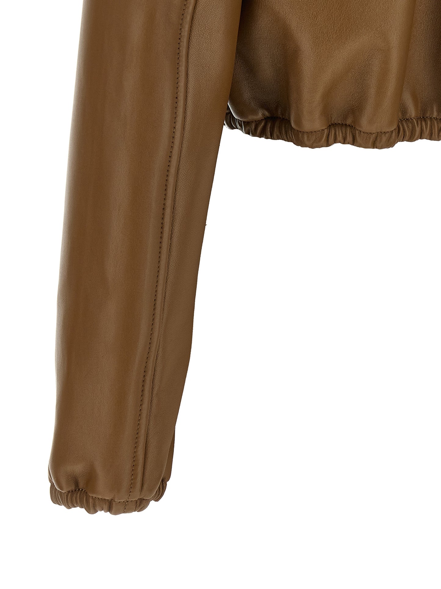 Gucci Beige Lamb Leather Cropped Jacket
