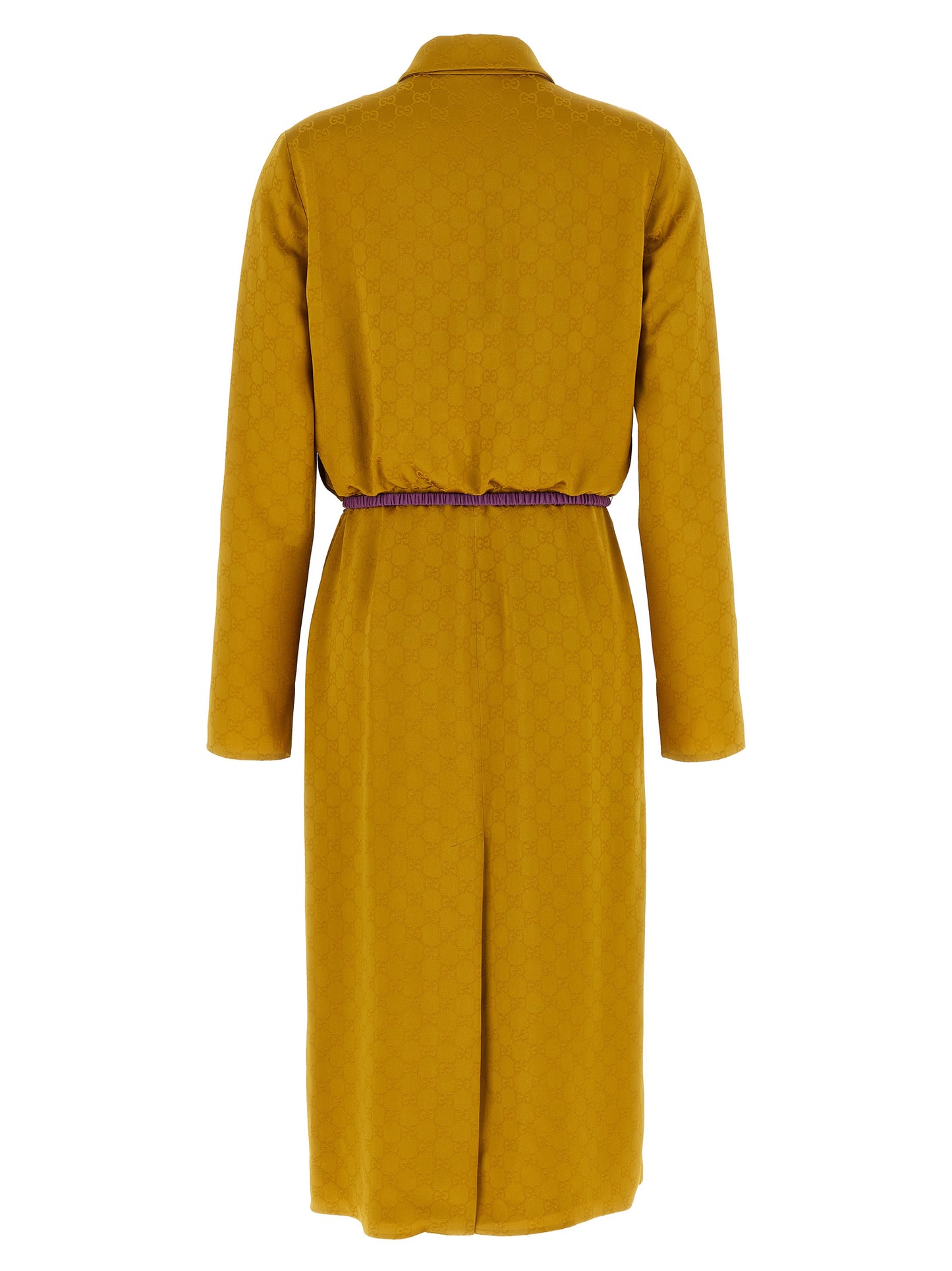 Gucci Bicolor Viscose Midi Dress in Yellow