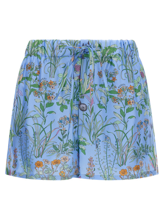 Gucci Blue Silk Bermuda Shorts