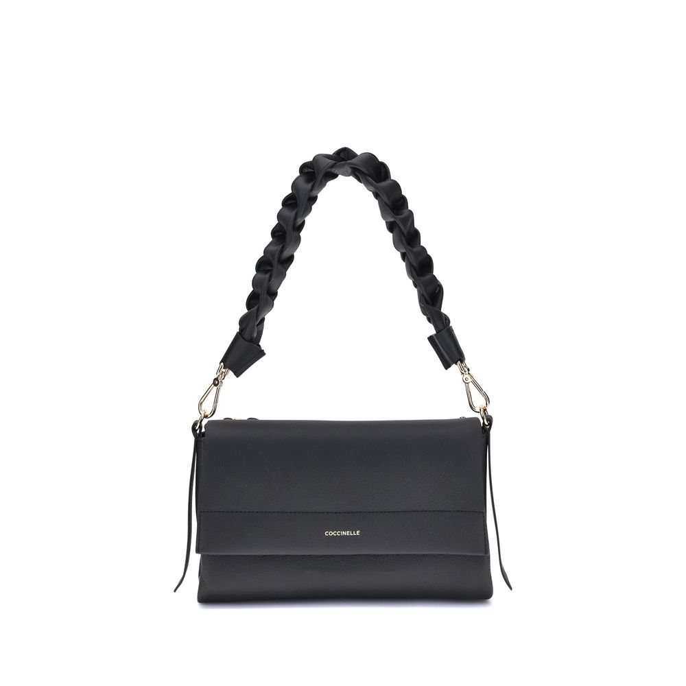 Coccinelle Black Calf Leather Boheme Shoulder Bag
