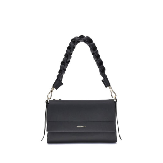 Coccinelle Black Calf Leather Boheme Shoulder Bag