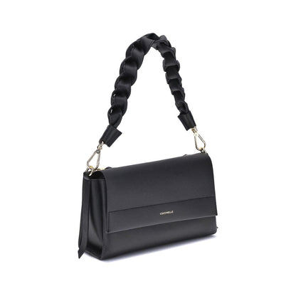 Coccinelle Black Calf Leather Boheme Shoulder Bag