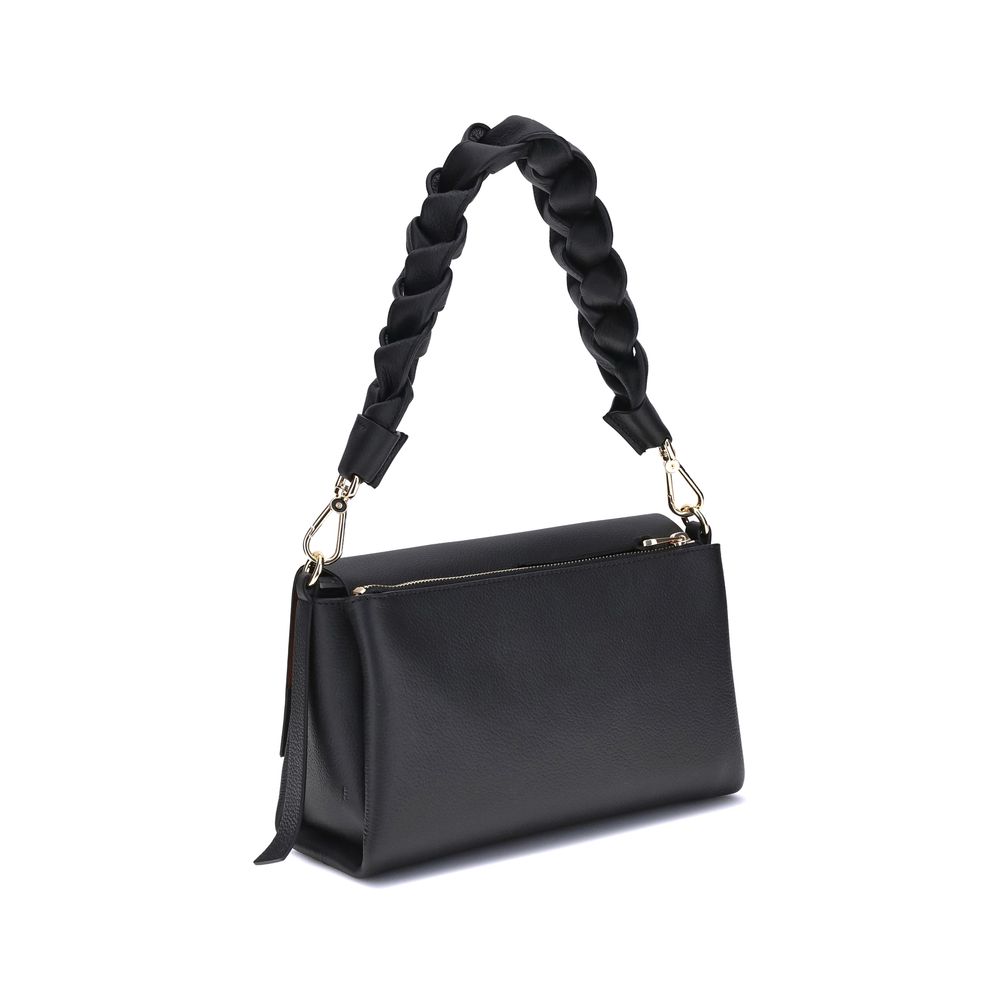 Coccinelle Black Calf Leather Boheme Shoulder Bag