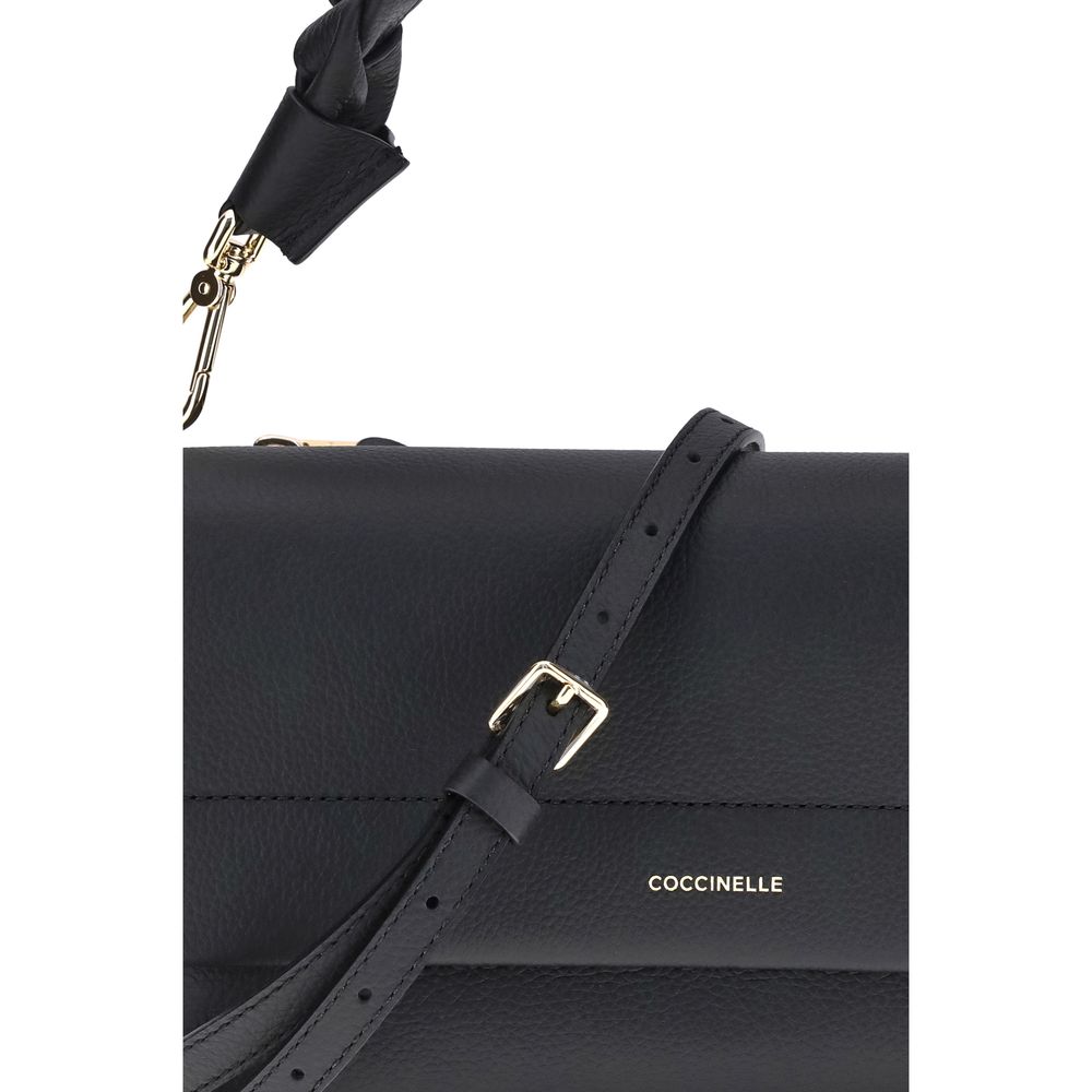 Coccinelle Black Calf Leather Boheme Shoulder Bag