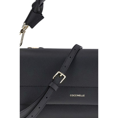 Coccinelle Black Calf Leather Boheme Shoulder Bag