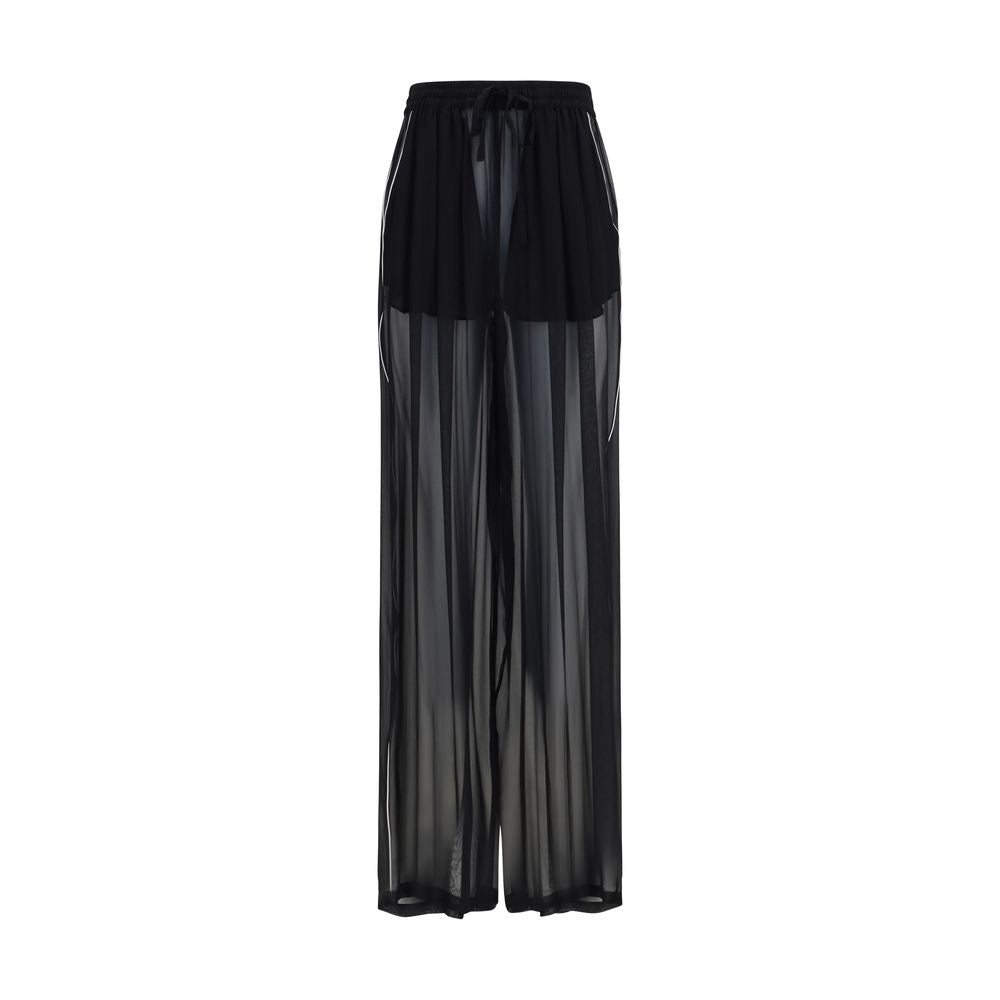 Dolce & Gabbana Black Silk Sheer Pants