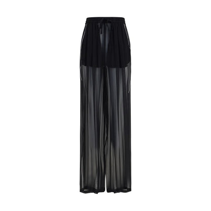 Dolce & Gabbana Black Silk Sheer Pants
