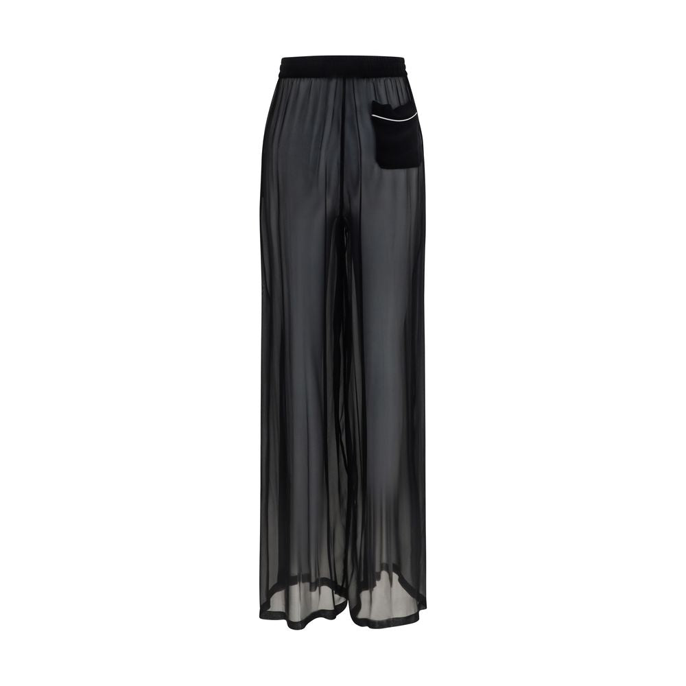 Dolce & Gabbana Black Silk Sheer Pants