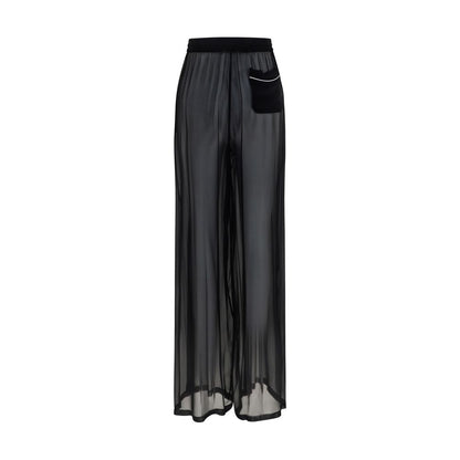 Dolce & Gabbana Black Silk Sheer Pants