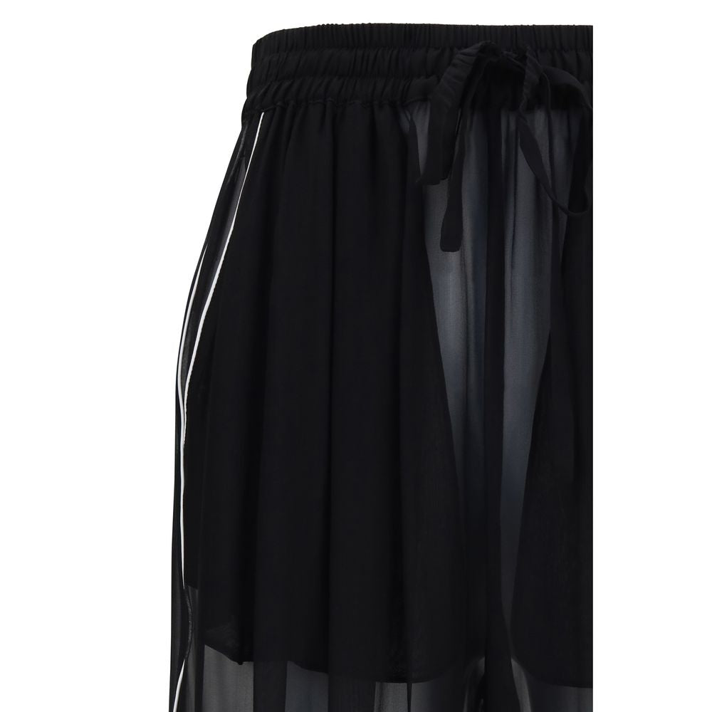Dolce & Gabbana Black Silk Sheer Pants