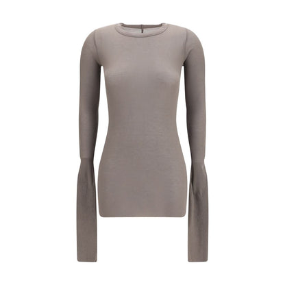 Rick Owens Gray Viscose Long Sleeve T-Shirt IT42 | L, IT44 | L