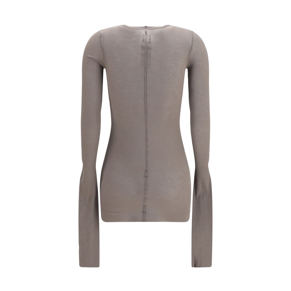 Rick Owens Gray Viscose Long Sleeve T-Shirt IT42 | L, IT44 | L
