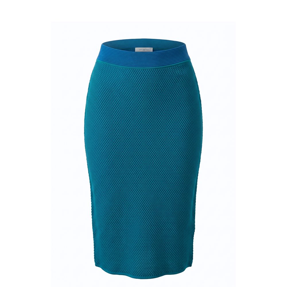 Malo Blue Silk Women Skirt IT40|S, IT42|M, IT44|L