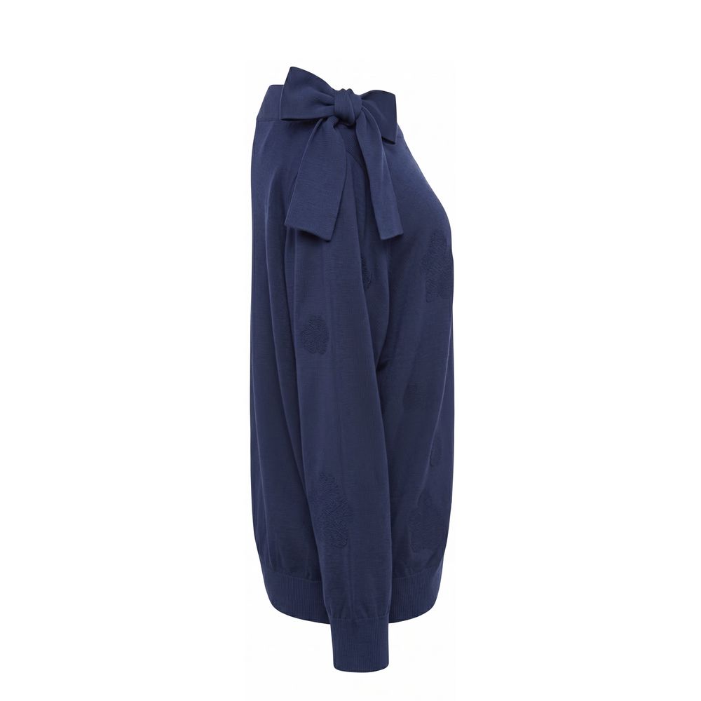 Malo Asymmetric Knit Top Blue M