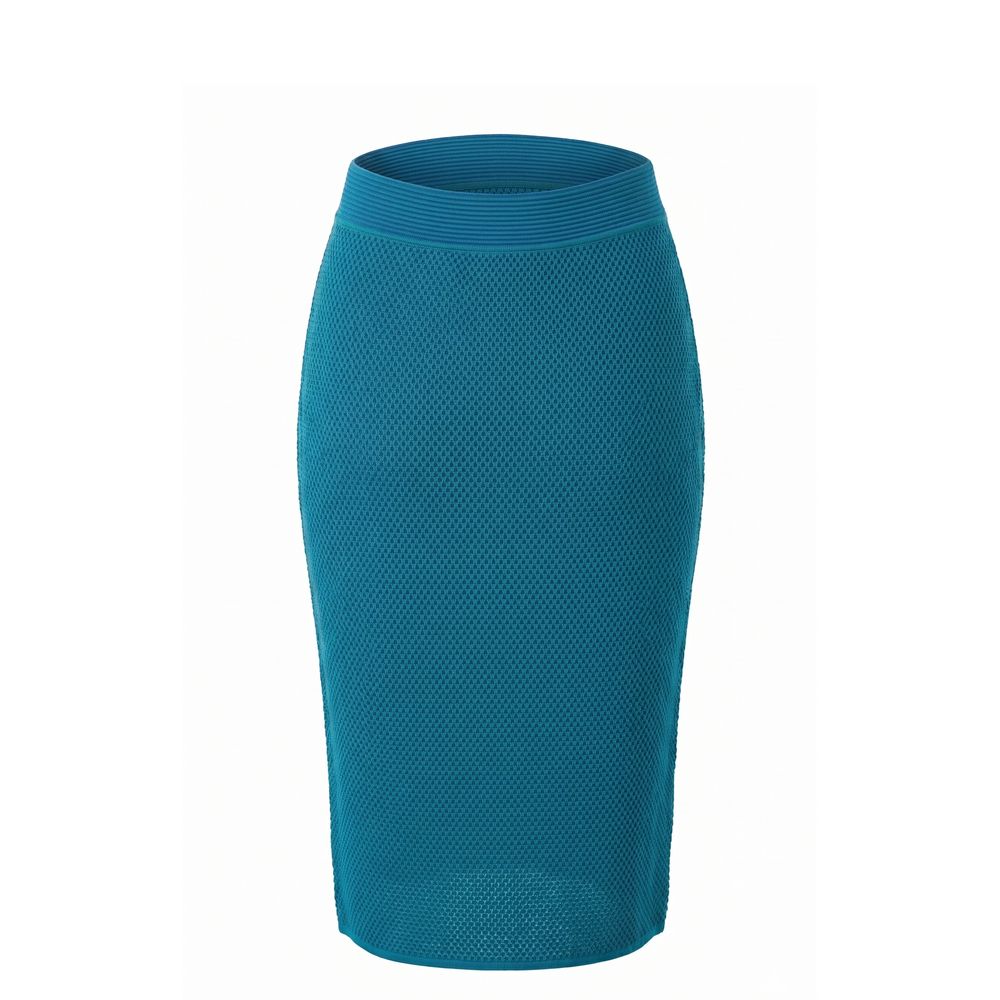 Malo Blue Silk Women Skirt IT40|S, IT42|M, IT44|L