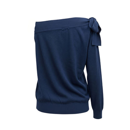 Malo Asymmetric Knit Top Blue M