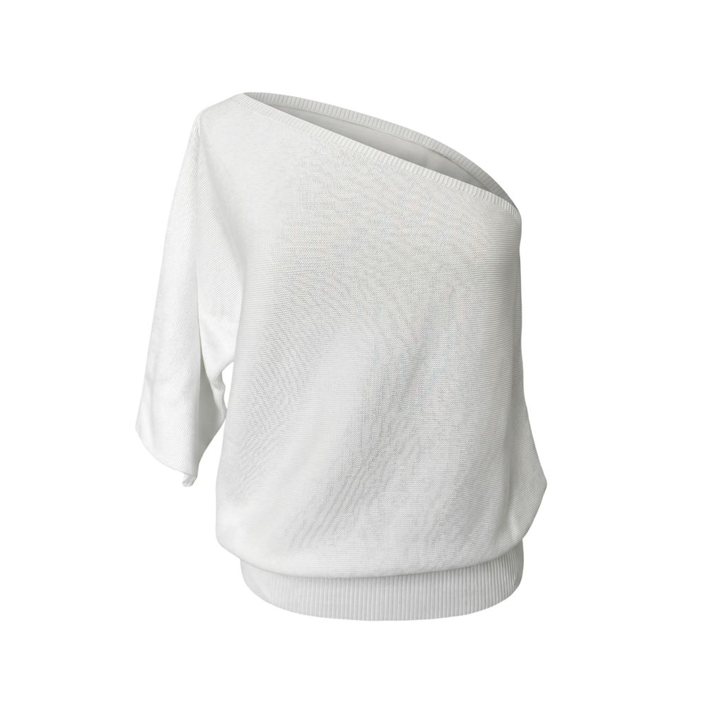 Malo White Cotton Women Sweater IT42|M