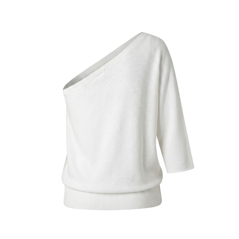 Malo White Cotton Women Sweater IT42|M