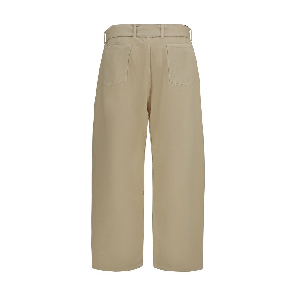 Magda Butrym Beige Wide Leg Denim Pants