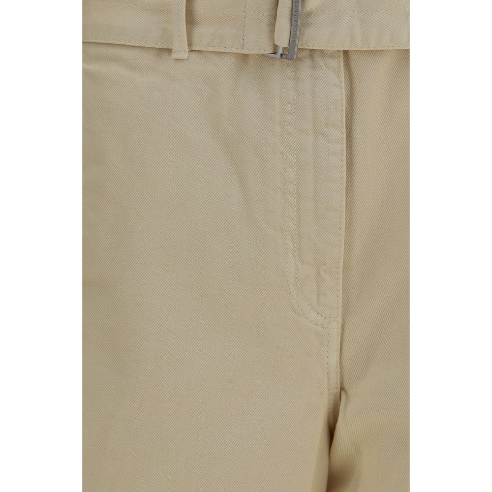Magda Butrym Beige Wide Leg Denim Pants