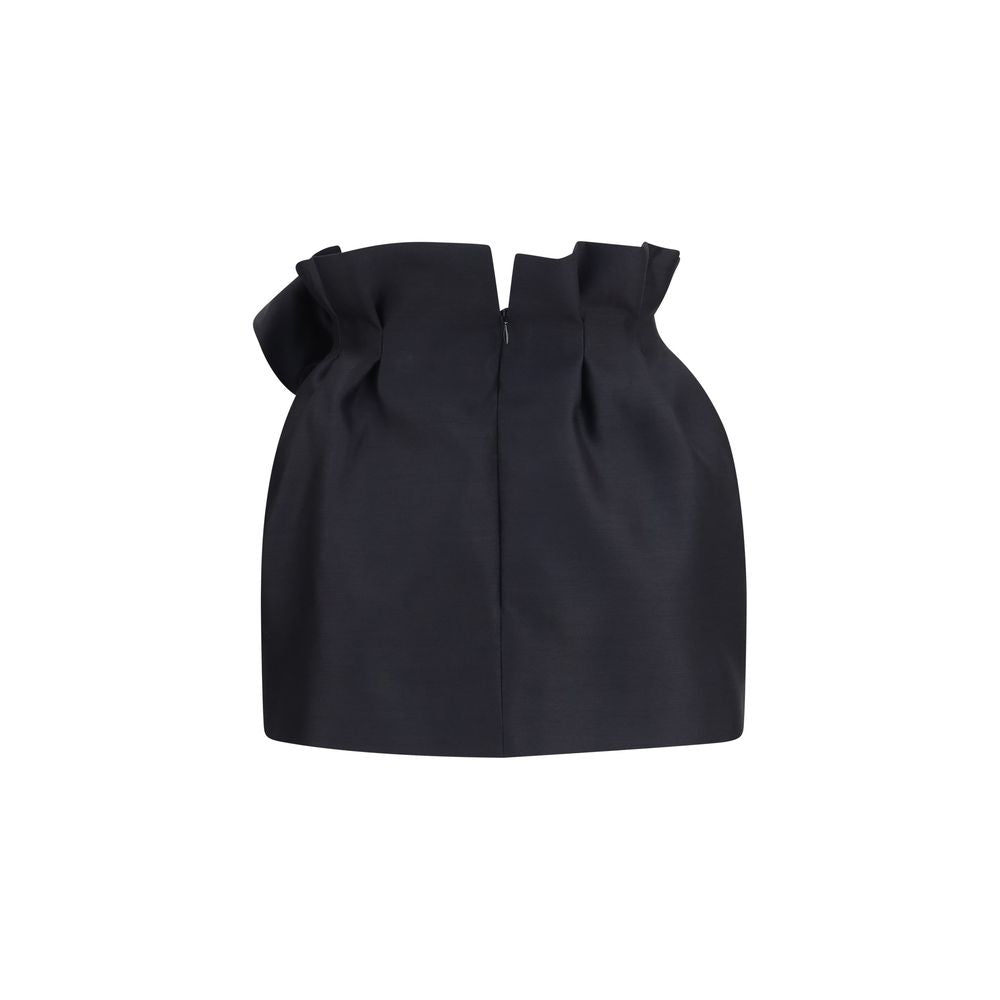 Magda Butrym Black Wool & Silk Mini Skirt