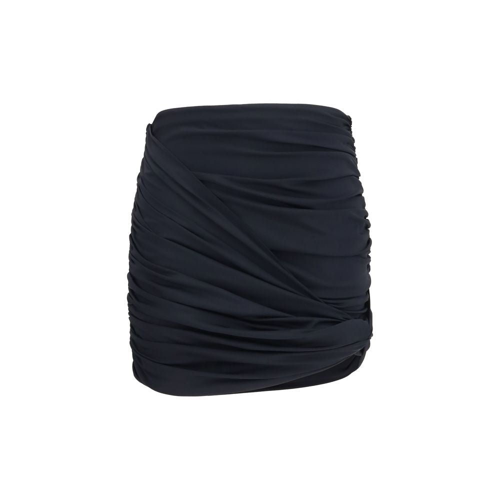 Magda Butrym Black Draped Swim Mini Skirt