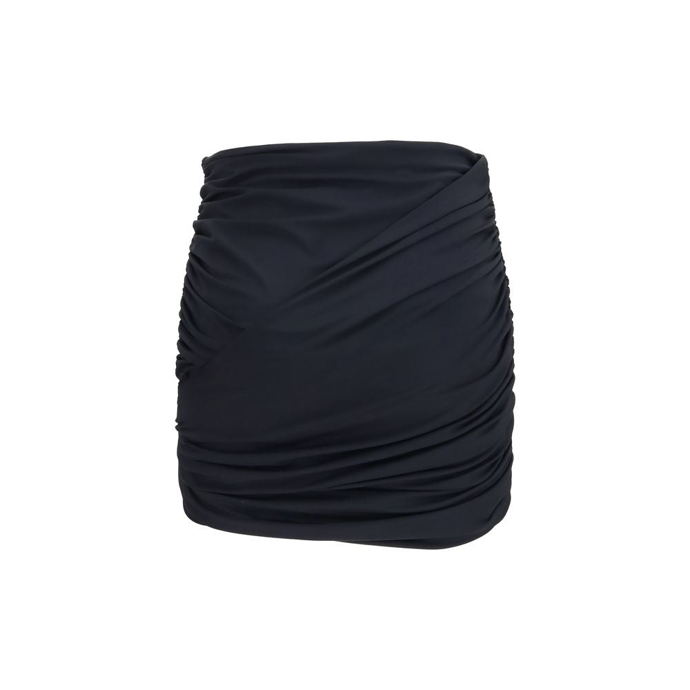 Magda Butrym Black Draped Swim Mini Skirt