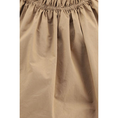 Saint Laurent Beige Cotton Ruffle Top with Short Butterfly Sleeves IT36 | XS, IT38 | S