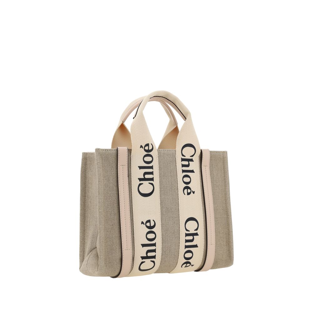 Chloé Brown Woody Canvas Tote Bag