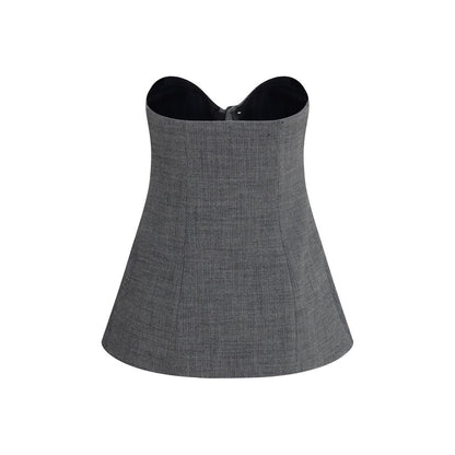 Magda Butrym Gray Asymmetrical Wool Corset - XXS