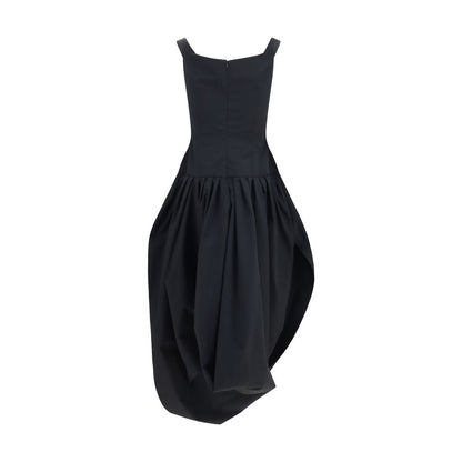 Magda Butrym Black Off-The-Shoulder Midi Dress