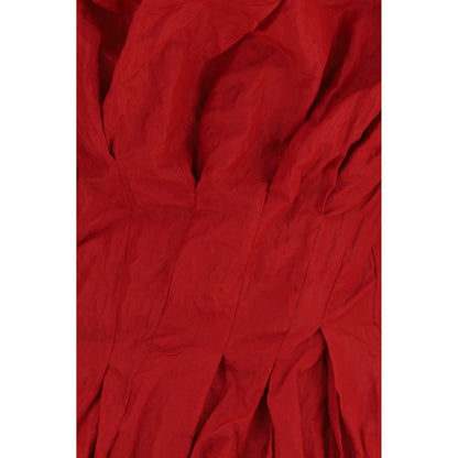 Magda Butrym Red Draped Mini Balloon Hem Dress