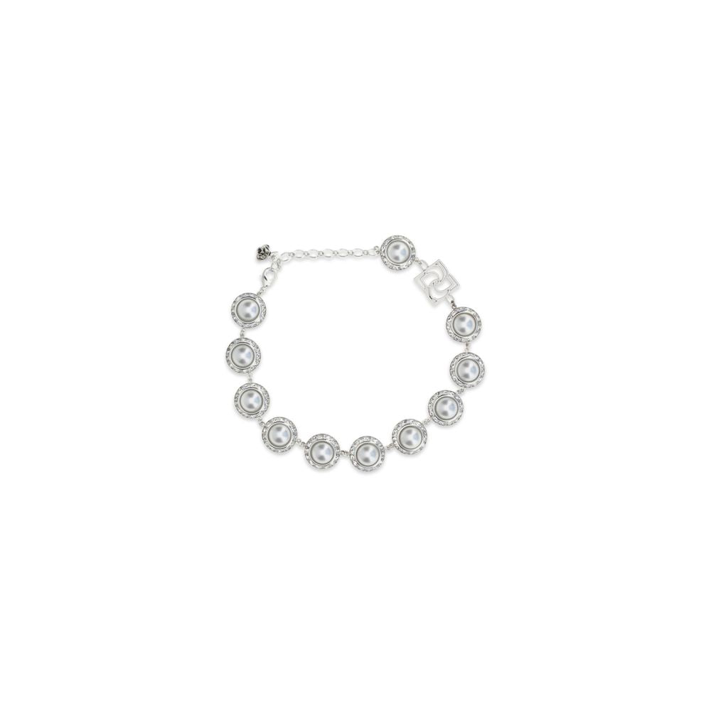 Magda Butrym Silver Metal Pearl and Crystal Necklace
